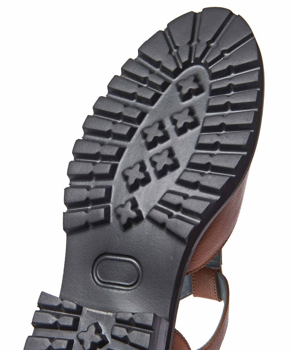 Blue Leather T-bar shoes - MARAZION INDIGO