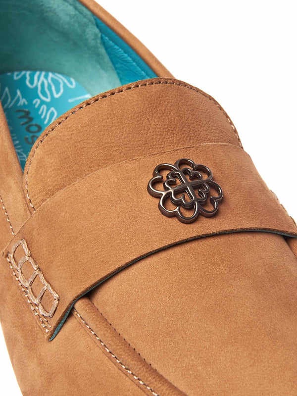 Brown nubuck penny loafer - CHIDORI TAN