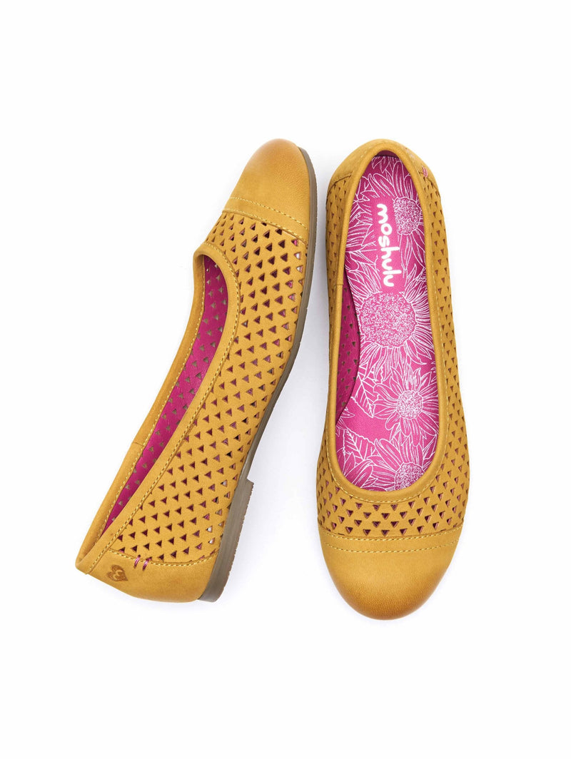 Yellow nubuck ballet pumps - VINAIGRETTE 2 YELLOW