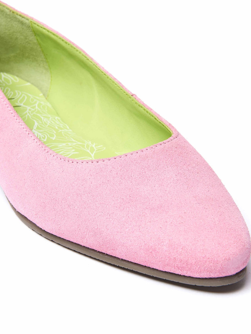 Pink suede pointed ballet pumps - KALLELA SWEET PEA PINK