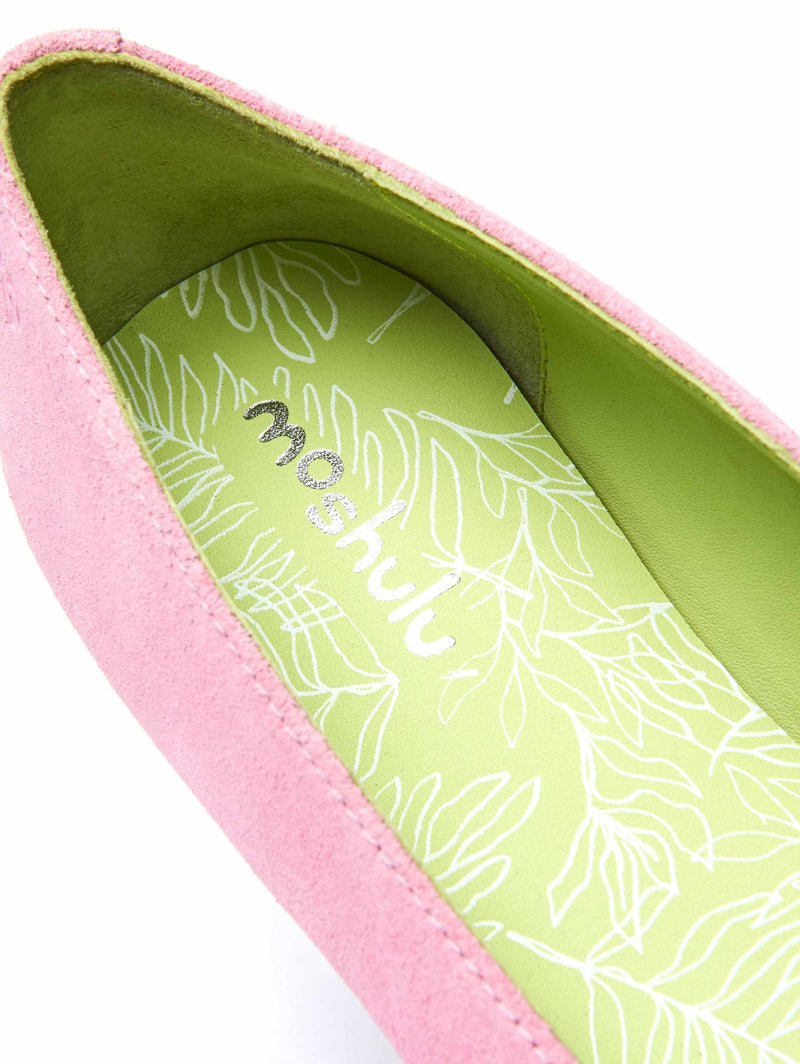Pink suede pointed ballet pumps - KALLELA SWEET PEA PINK