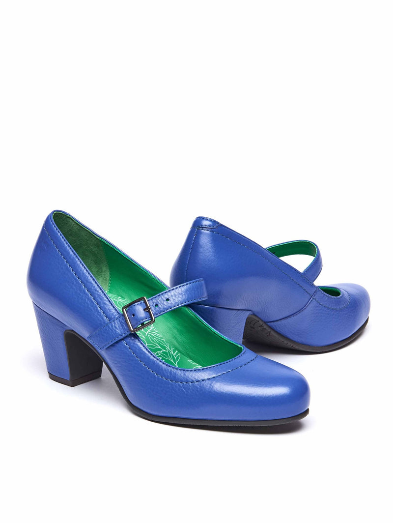 Blue Mary Jane leather bar shoes - BIAMBI ROYAL BLUE