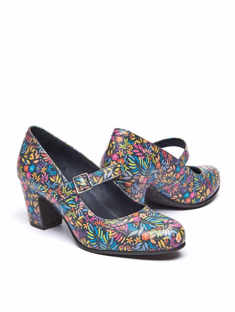 Multi Mary Jane leather bar shoes - BIAMBI EDEN FLORAL