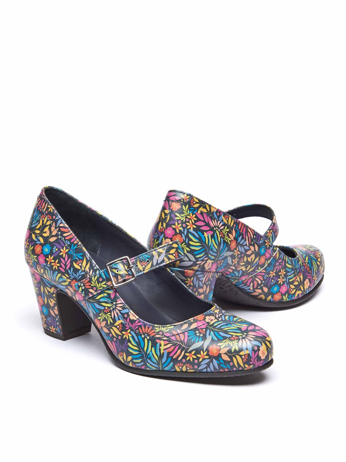 Multi Mary Jane leather bar shoes - BIAMBI EDEN FLORAL