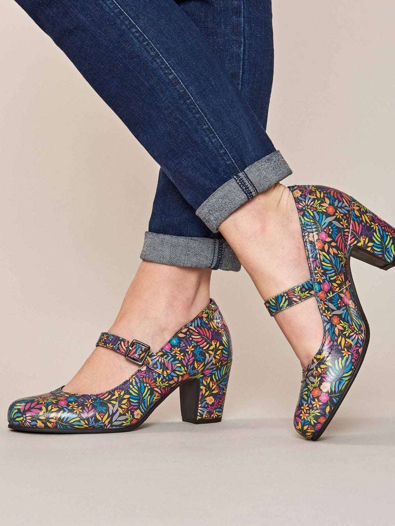 Multi Mary Jane leather bar shoes - BIAMBI EDEN FLORAL