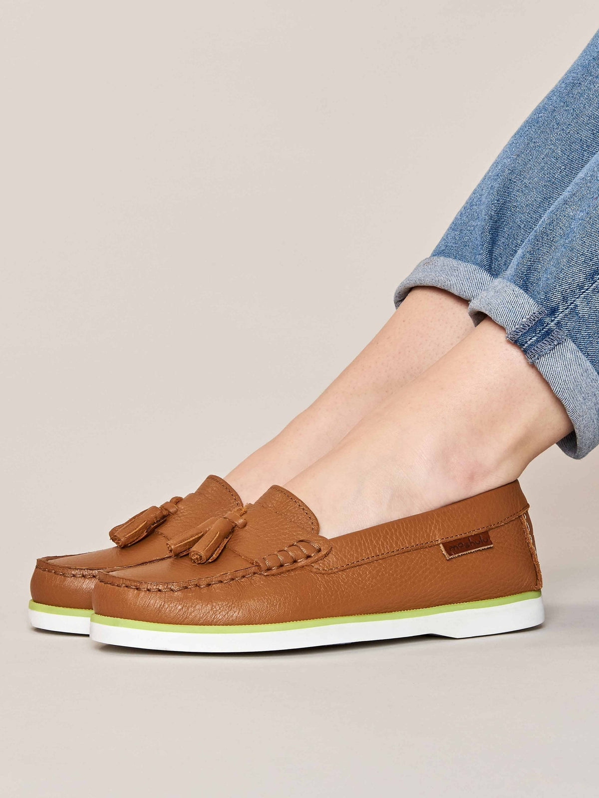 Brown ladies' moccasin loafer - MAENPORTH TAN