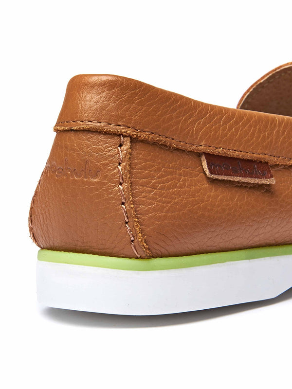 Brown ladies' moccasin loafer - MAENPORTH TAN