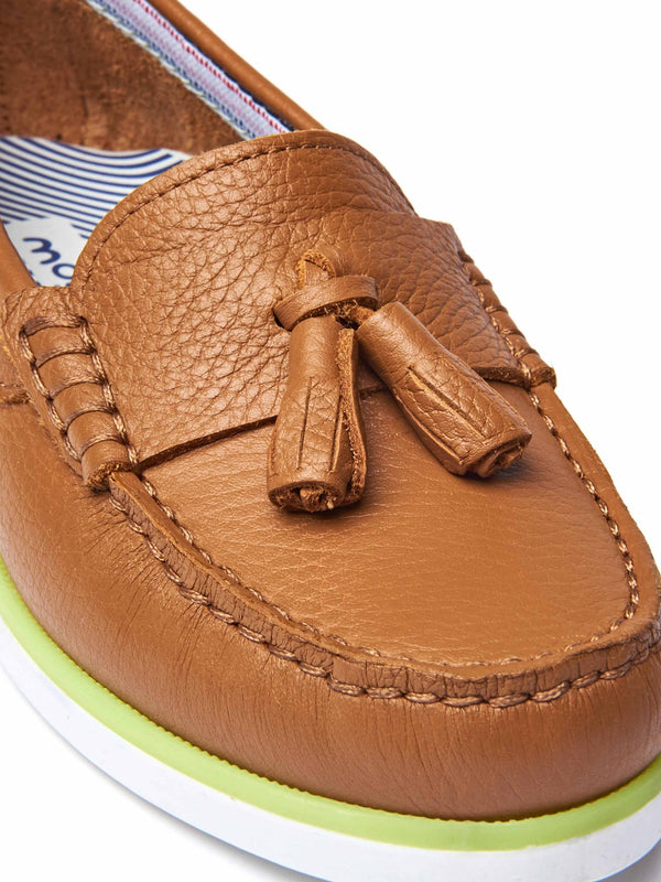 Blue ladies' moccasin loafer - MAENPORTH AQUA