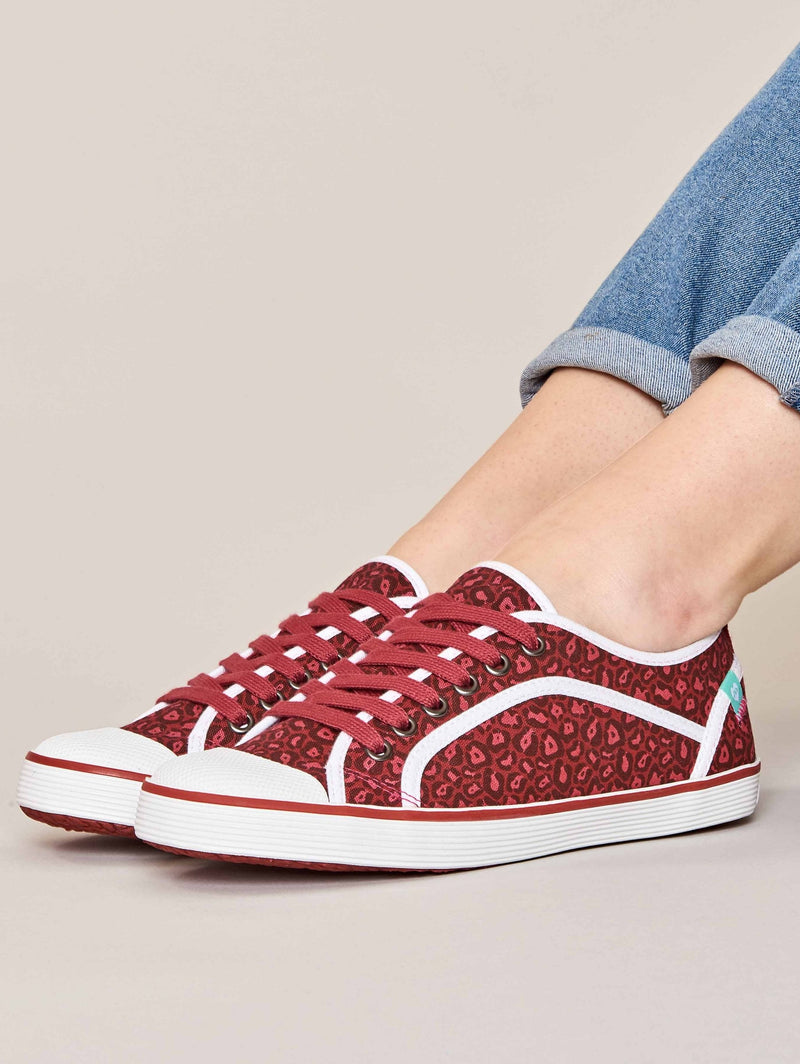 Red lace-up canvas shoes - CUDDLY TOY 2 LIPSTICK RED LEOPARD