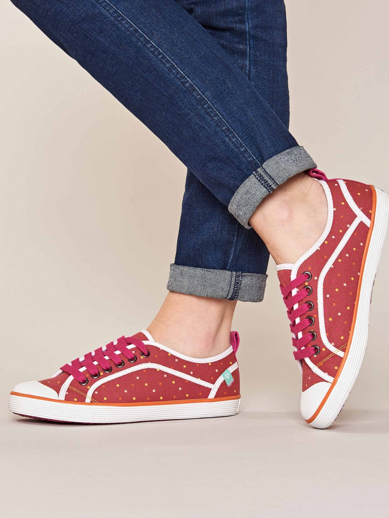 Red lace-up canvas shoes - CUDDLY TOY 2 RHUBARB MINI SPOT