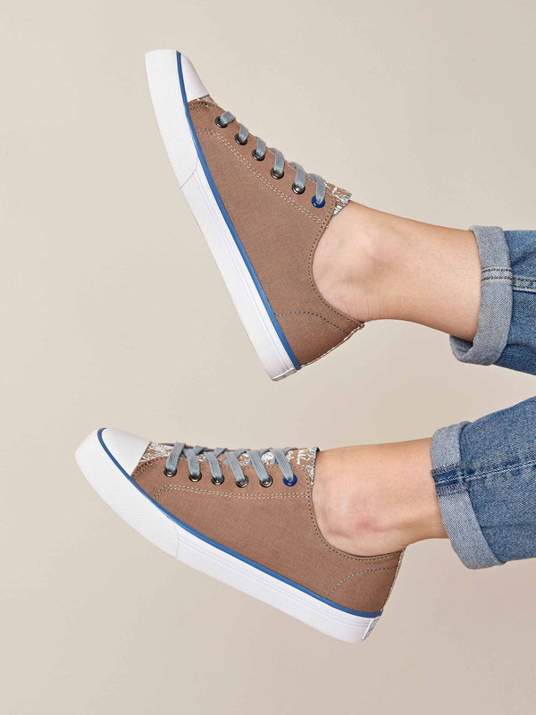 Neutral casual lace-up trainers - MARRAKECH 4 ECRU BEIGE