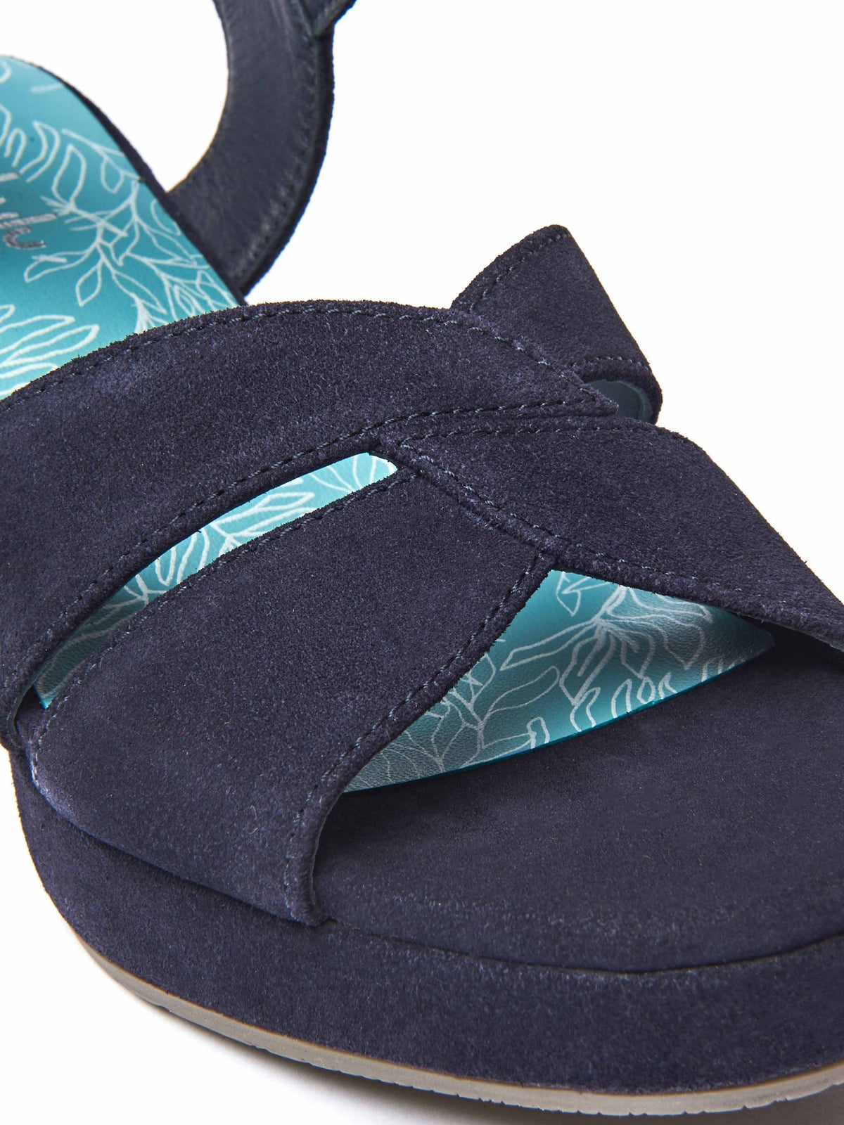 Blue platform cross-over sandal - ARANIKO INDIGO