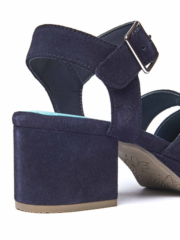 Blue platform cross-over sandal - ARANIKO INDIGO