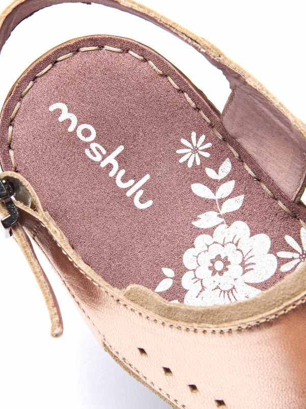 Metallic / Pink metallic leather sandals - SOUK METALLIC ROSE GOLD