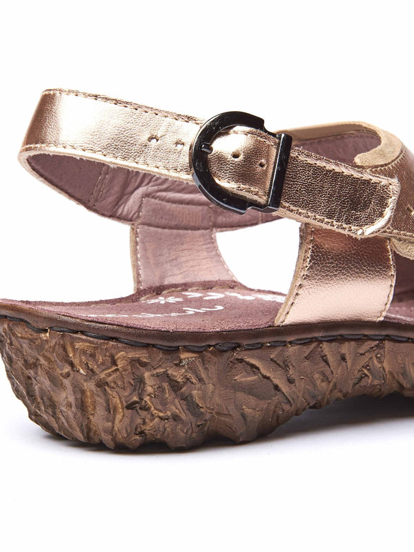 Metallic / Pink metallic leather sandals - SOUK METALLIC ROSE GOLD