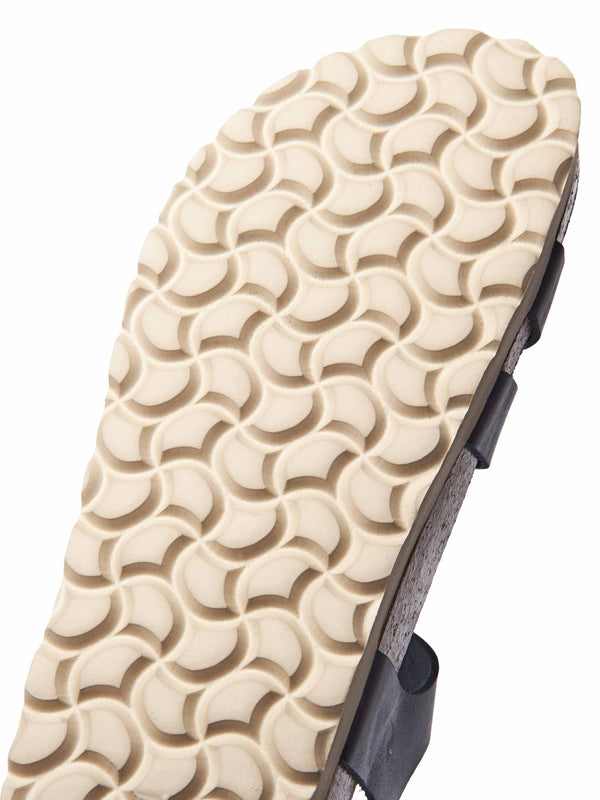 Blue Leather t-bar cork sandal - SAUNTON INDIGO