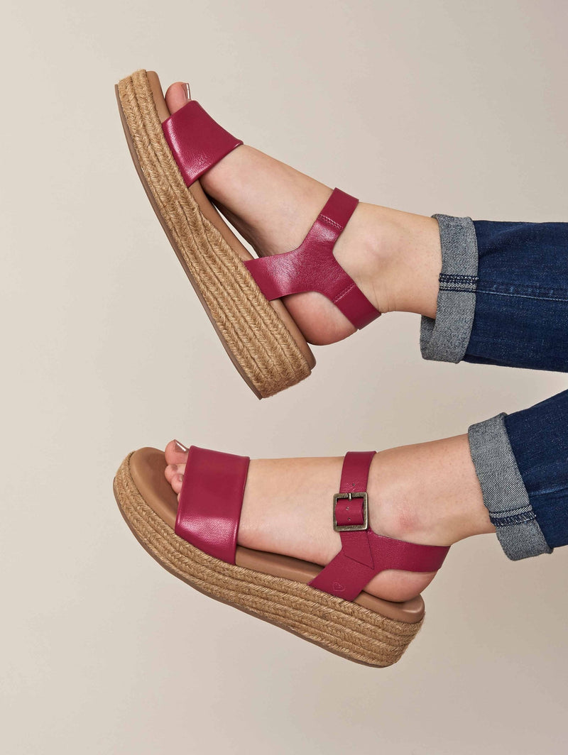 Pink Espadrille flatform sandals - BALOS FUCHSIA PINK
