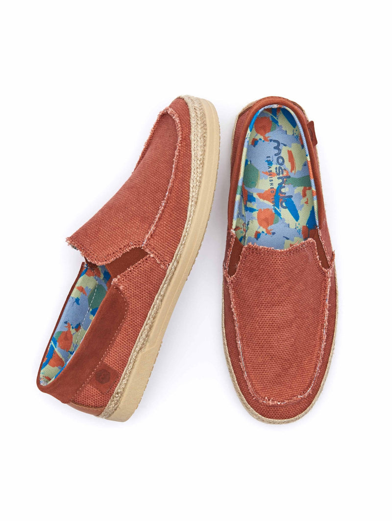 Orange men's slip on espadrille shoes - WEIR ORANGE