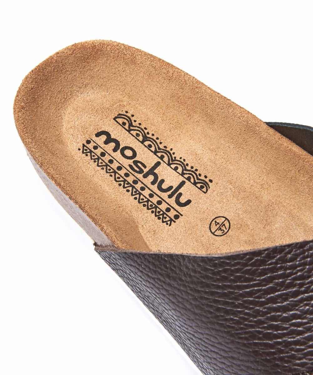 Brown Crossover metallic leather sandals - MARGATE METALLIC CHOCOLATE