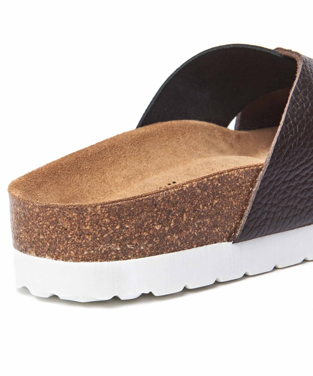 Brown Crossover metallic leather sandals - MARGATE METALLIC CHOCOLATE