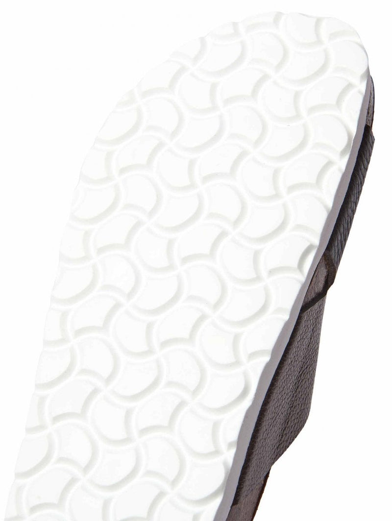 Brown Crossover metallic leather sandals - MARGATE METALLIC CHOCOLATE