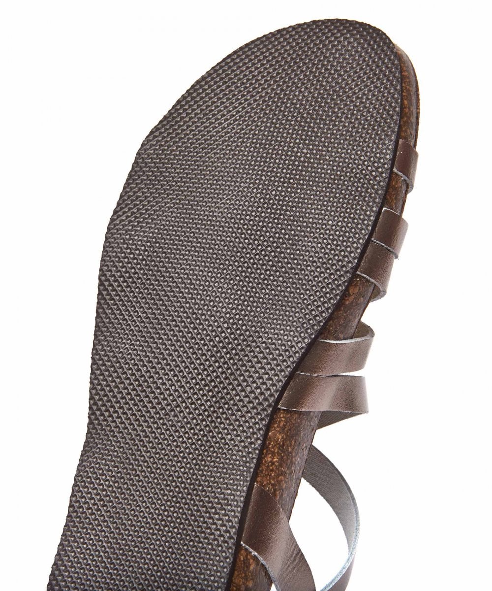 Metallic strappy cork footbed sandals - GINGER ALE METALLIC GILT