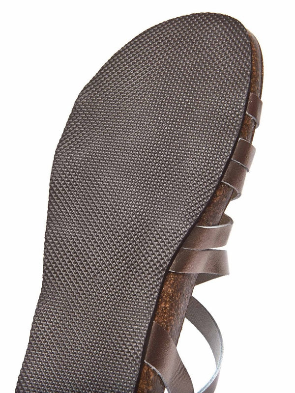 Metallic strappy cork footbed sandals - GINGER ALE METALLIC GILT