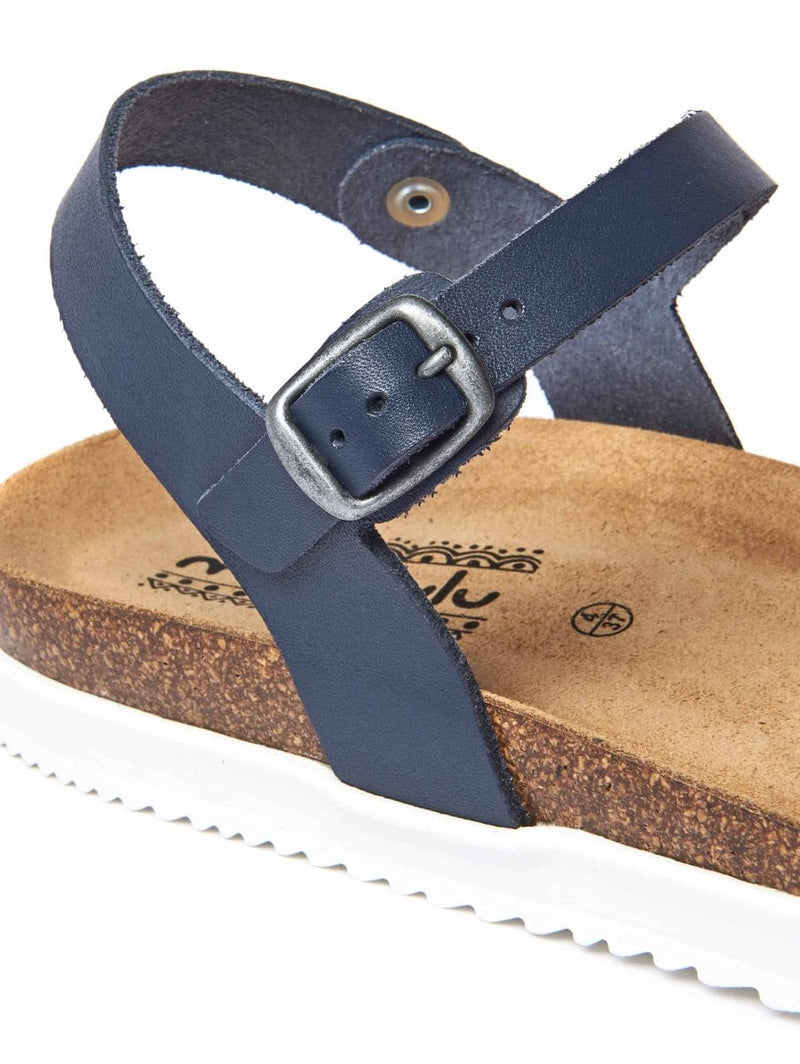 Blue Crossover strap cork sandals - ELMER INDIGO