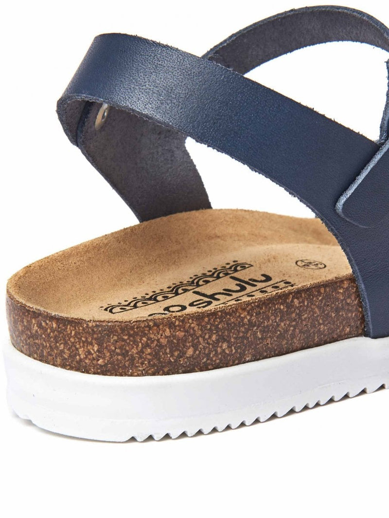 Blue Crossover strap cork sandals - ELMER INDIGO