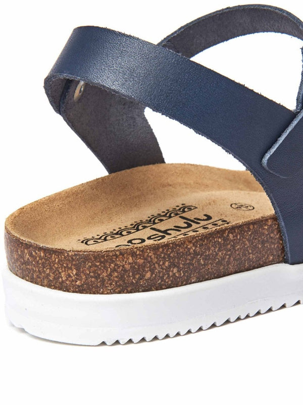 Blue Crossover strap cork sandals - ELMER INDIGO