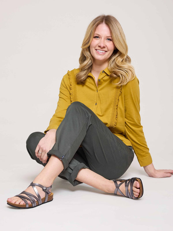 Metallic strappy cork footbed sandals - GINGER ALE METALLIC GILT
