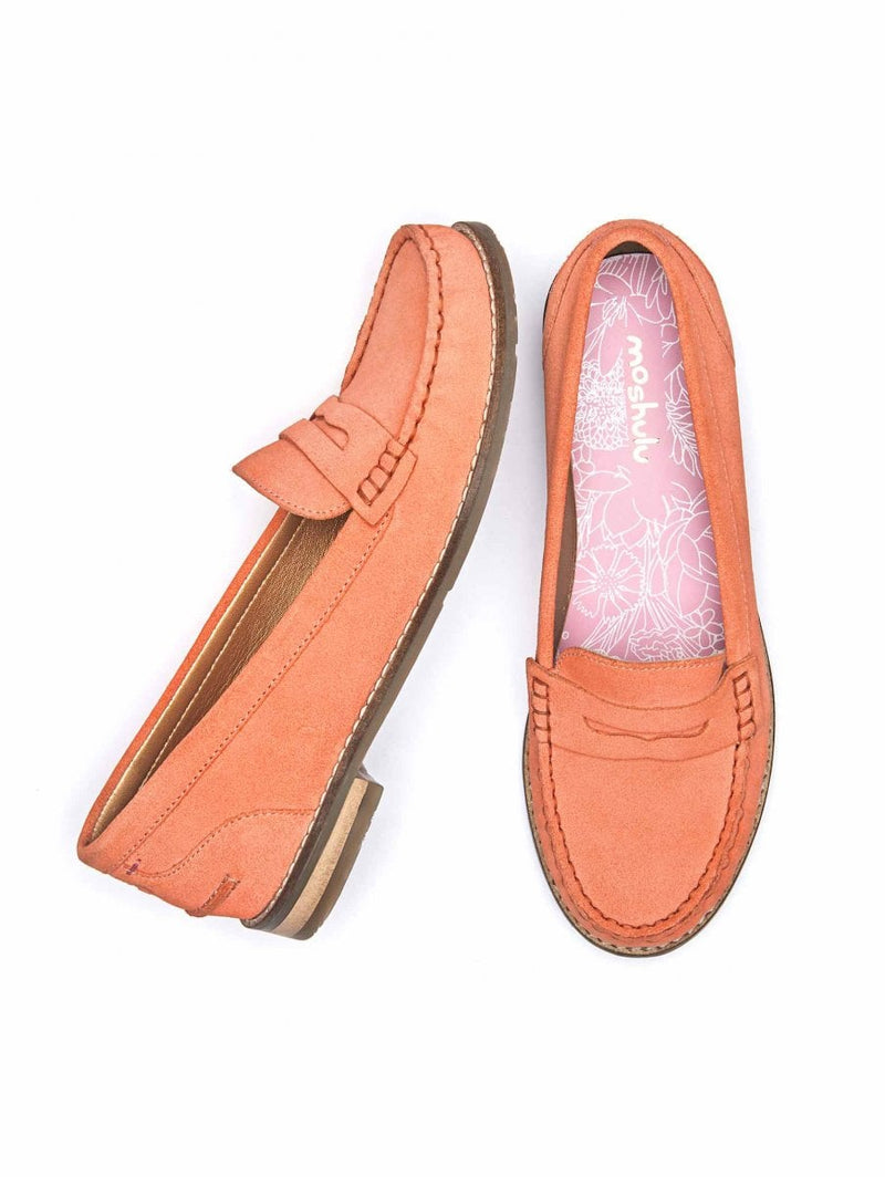 Orange classic suede penny loafers - PETREL SUEDE SUN-KISSED PEACH
