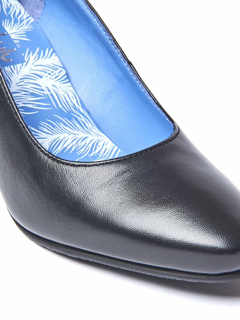 Black kitten heel court shoes - ASANO BLACK