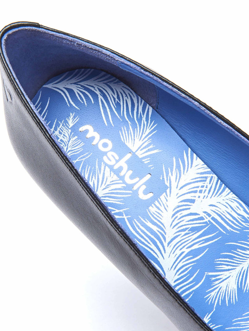 Black kitten heel court shoes - ASANO BLACK