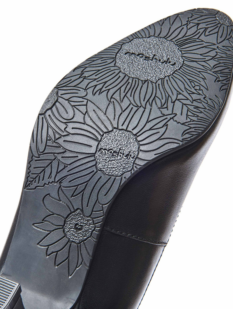 Black kitten heel court shoes - ASANO BLACK