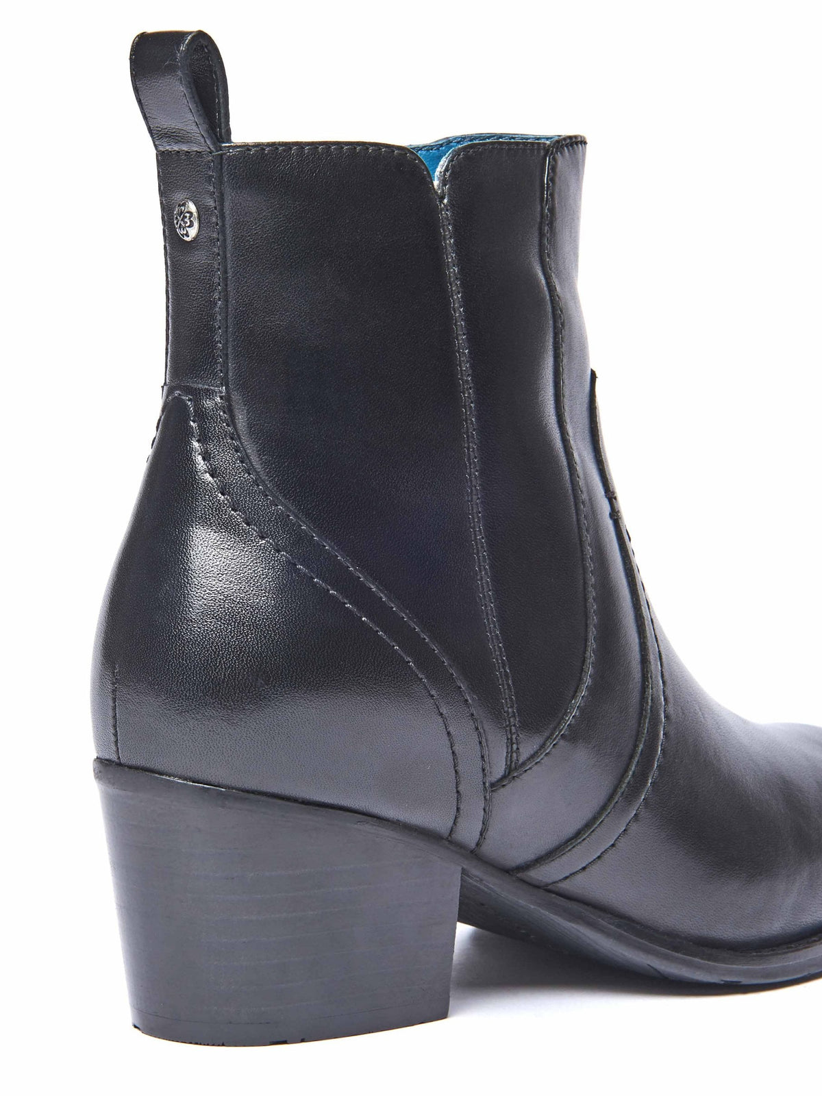Black leather Western heeled ankle boots - MORISOT LEATHER BLACK