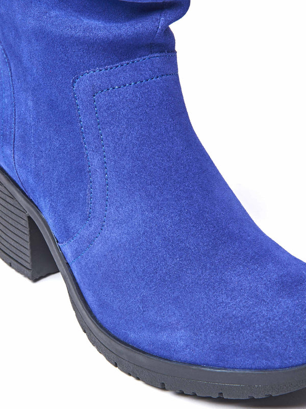 Blue heeled suede ankle boots - TAYLOR 3 ROYAL BLUE