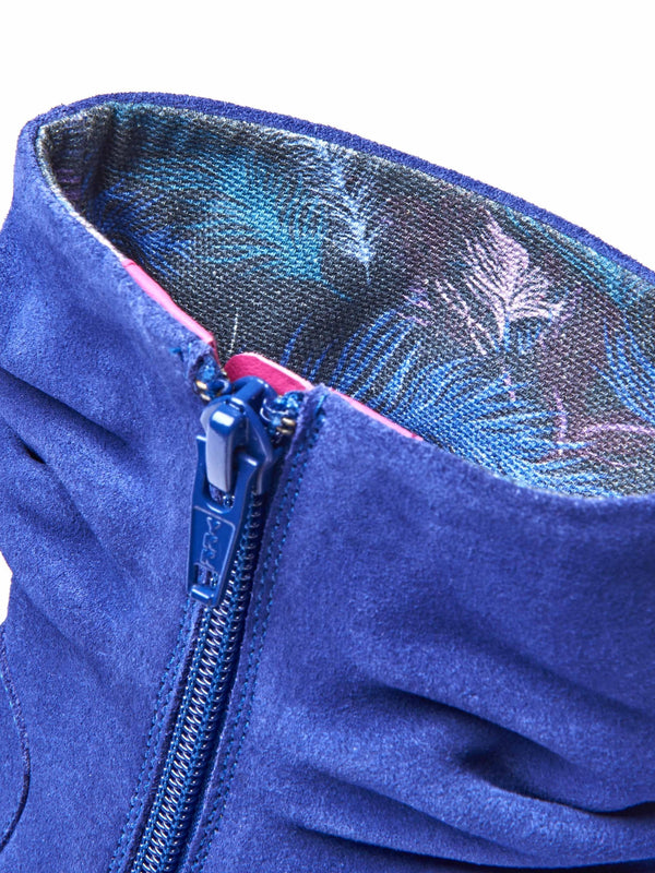 Blue heeled suede ankle boots - TAYLOR 3 ROYAL BLUE