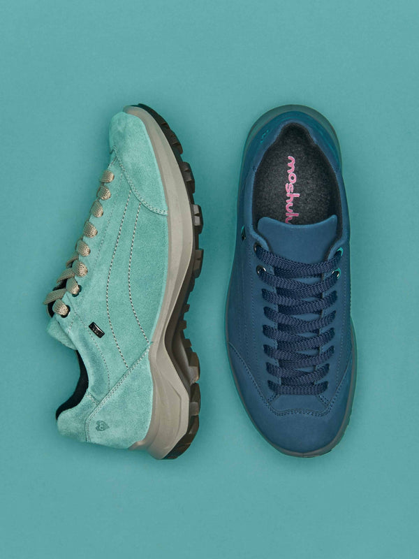 Blue Suede walking trainers - BERGEN INDIGO