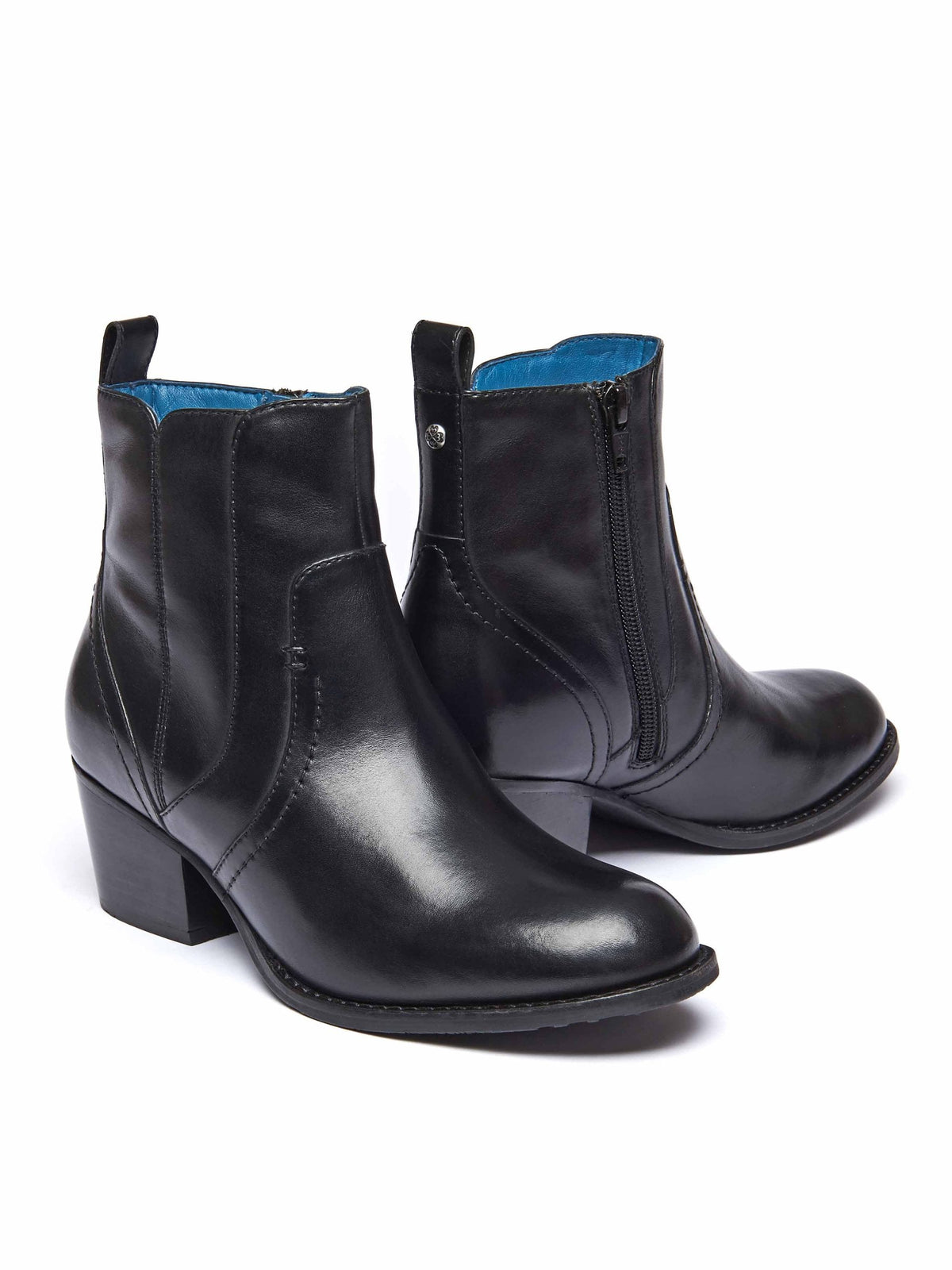Black leather Western heeled ankle boots - MORISOT LEATHER BLACK