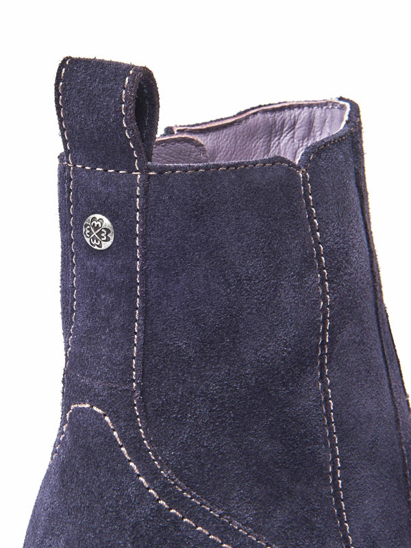 Blue western inspired heeled ankle boots - MORISOT DARK TEAL