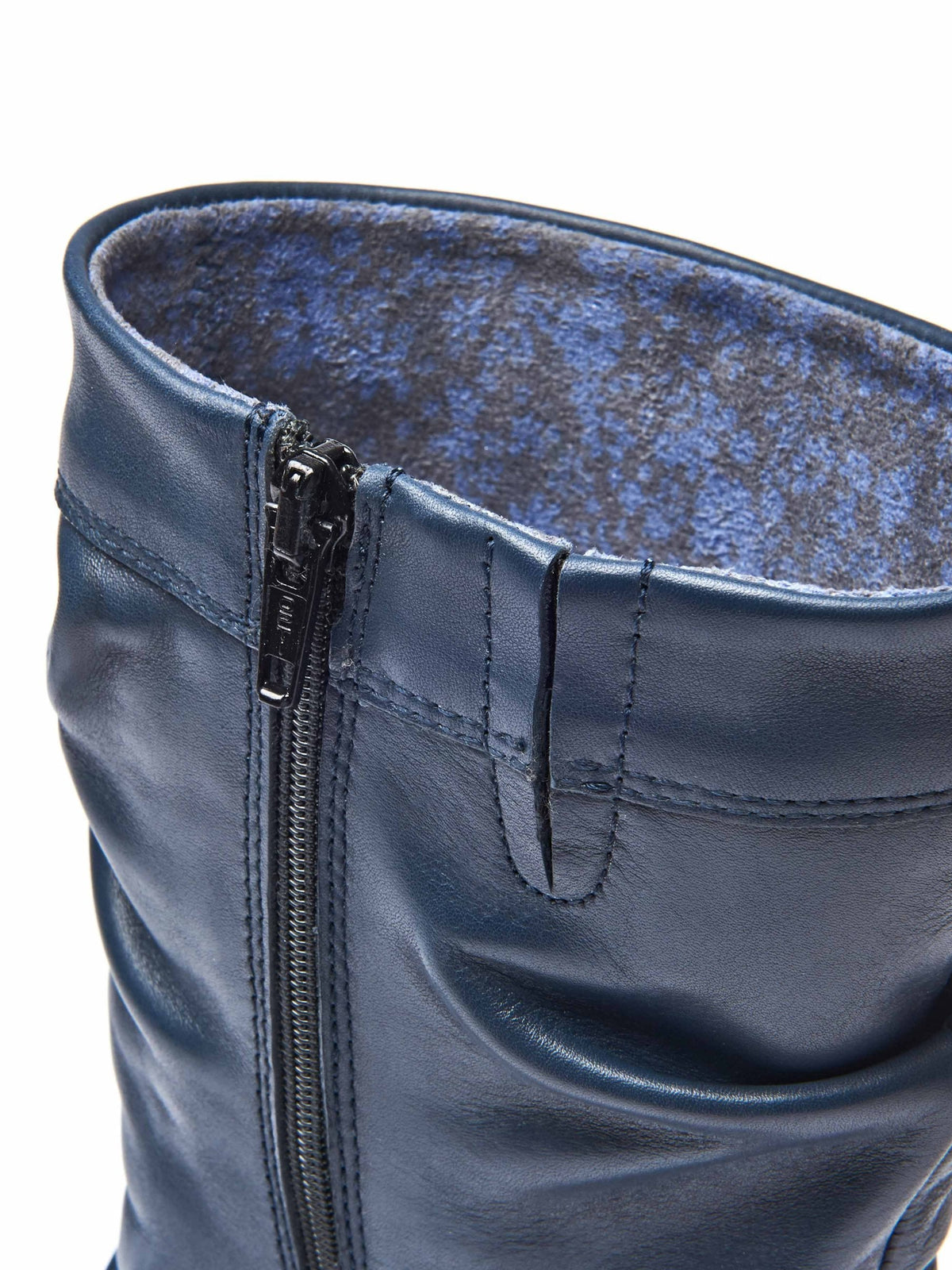 Purple slouchy mid-length leather boots - TEACAKE ROYAL PURPLE