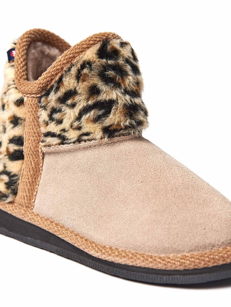 Blue kids animal print fluffy bootie slippers - MINI SNOWMAN DENIM