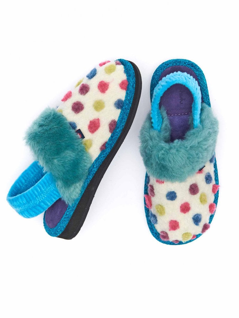 White kids spotty mule slippers - MINI MALIA ICE