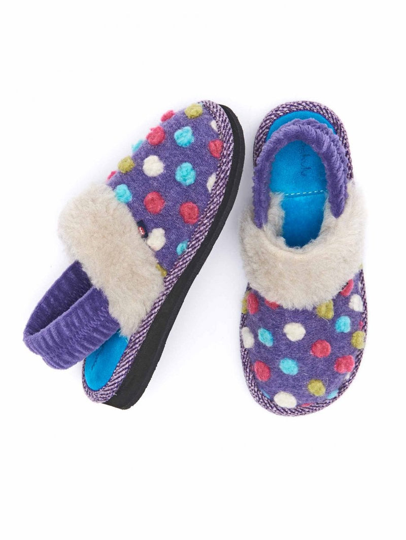 Purple kids spotty mule slippers - MINI MALIA VIOLET