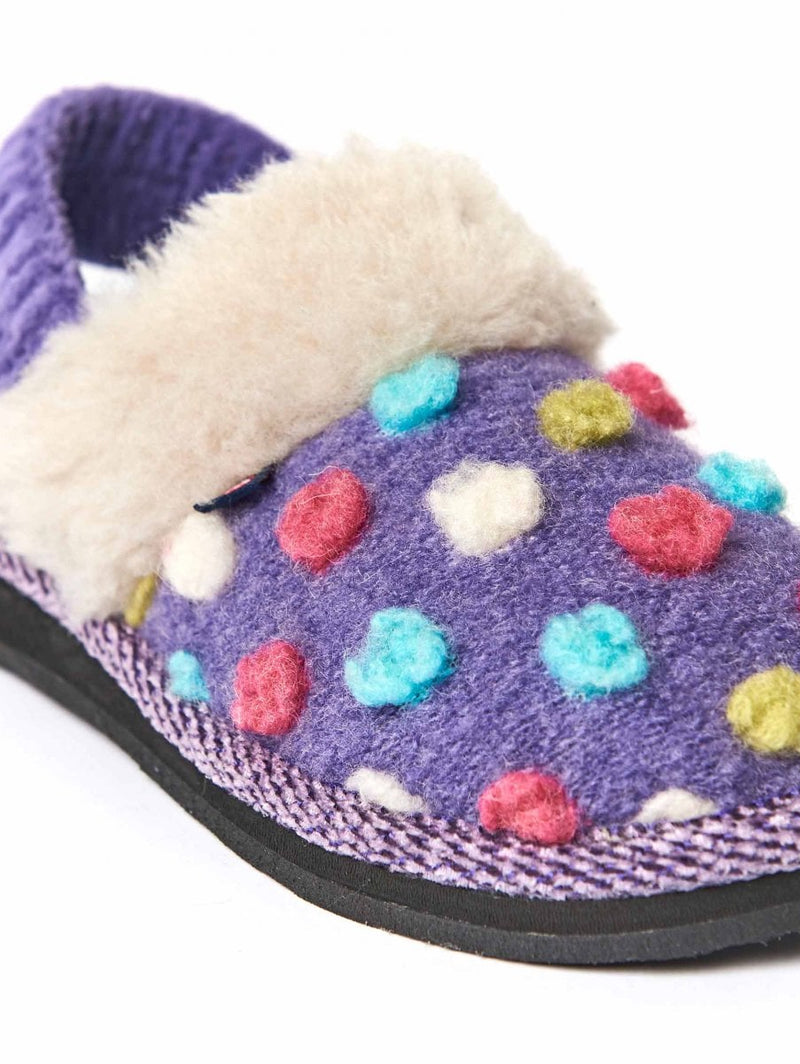 Purple kids spotty mule slippers - MINI MALIA VIOLET