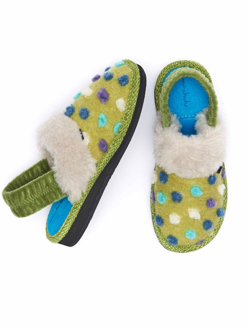 Green kids spotty mule slippers - MINI MALIA MATCHA GREEN