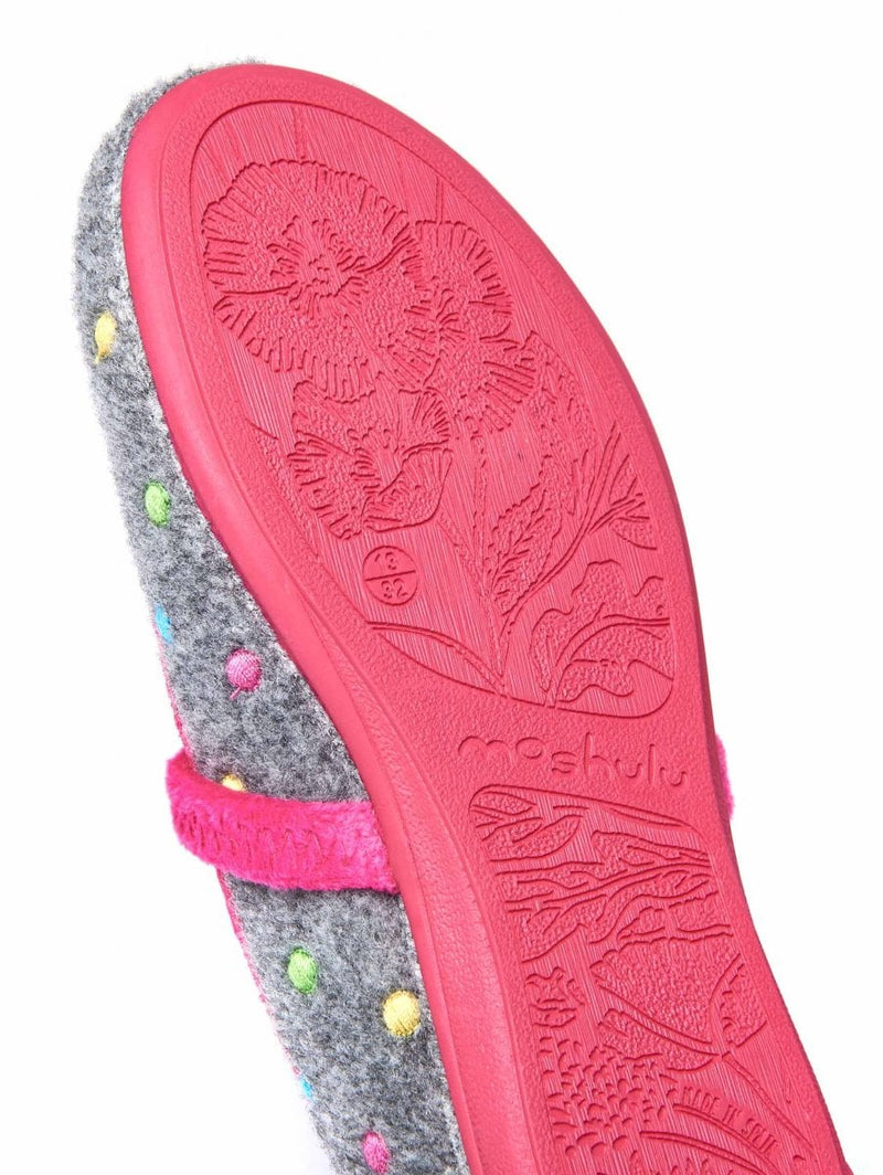 Purple kids spotty felt slippers - MINI CARAMEL VIOLET
