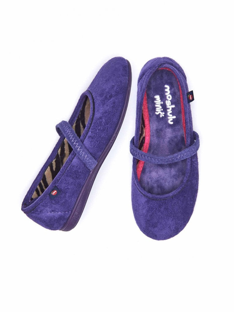 Purple kids colourful ballet slippers - MINI BANOFFEE BLACKCURRANT