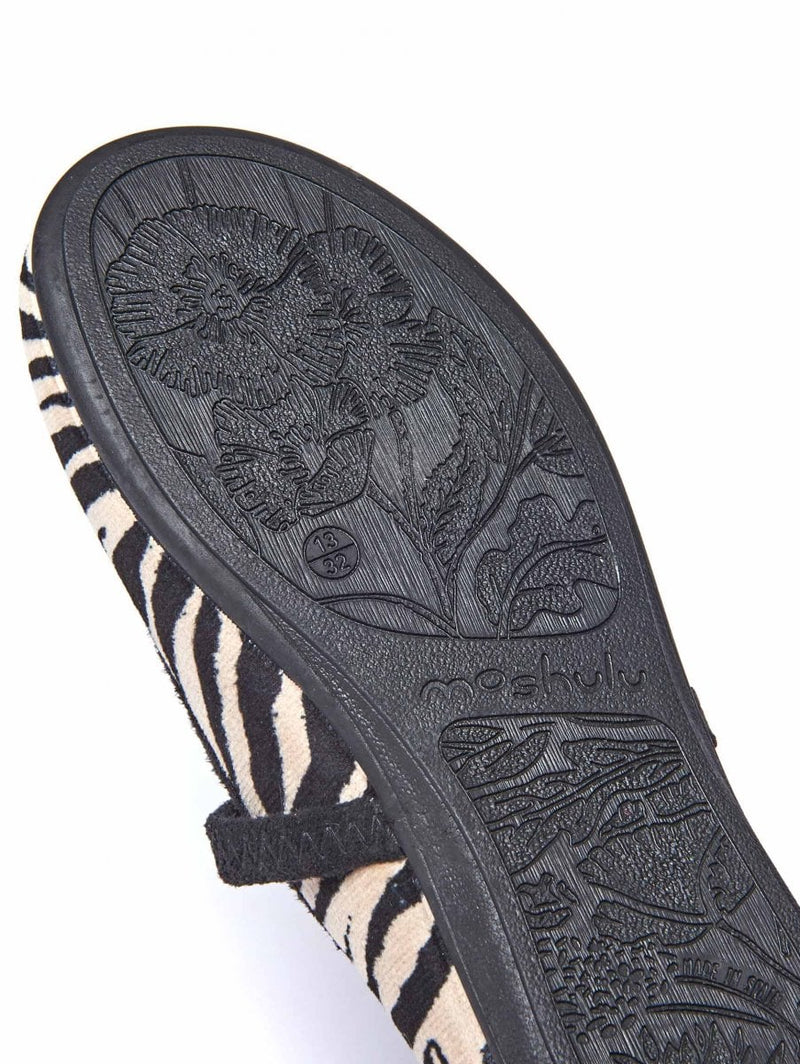 Black / White kids animal patterned slippers - MINI LEONA ZEBRA